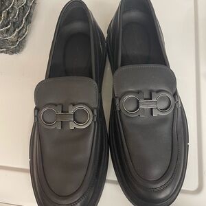 Salvatore Ferragamo Black Leather Loafers
